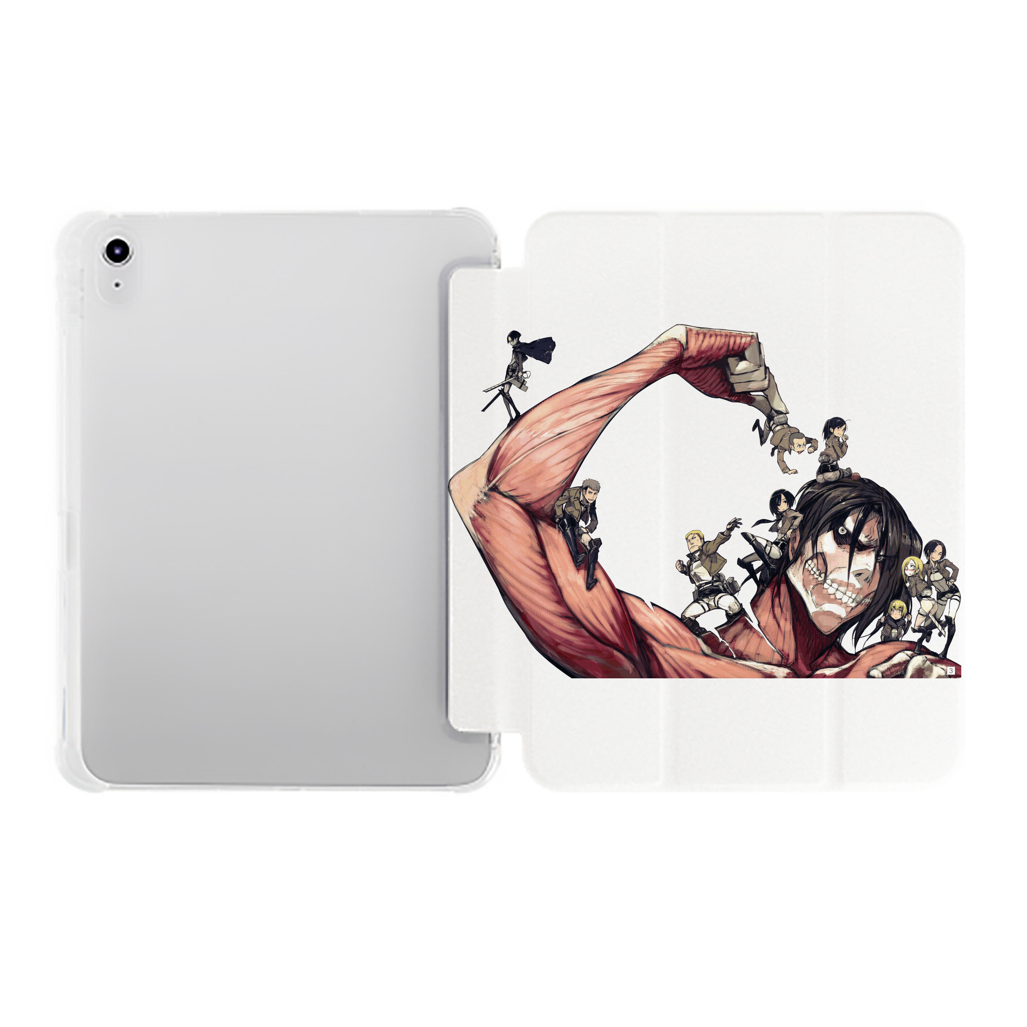 （画像用） 進撃の巨人 Attack on Titan IPad ケース ペン収納付き 三つ折りスタンド PUレザー×シリコン 対応機種9.5/10.5/10.9インチ